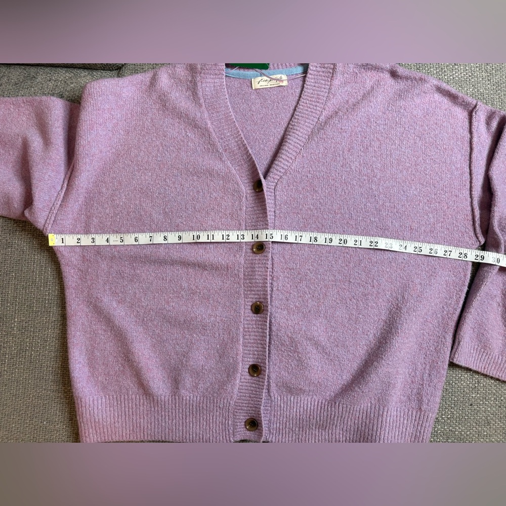 Free People Cool of the Night Cardigan Lilac Spell Melange Oversized XL - Picture 9 of 13